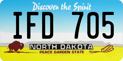 ND license plate IFD705