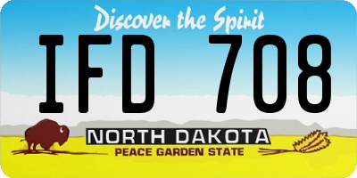 ND license plate IFD708