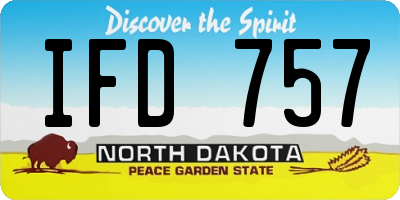 ND license plate IFD757