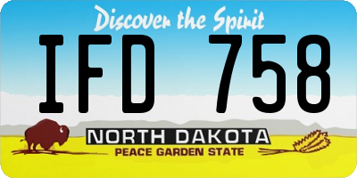 ND license plate IFD758