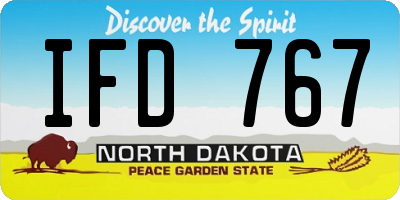 ND license plate IFD767