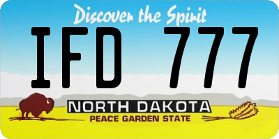 ND license plate IFD777