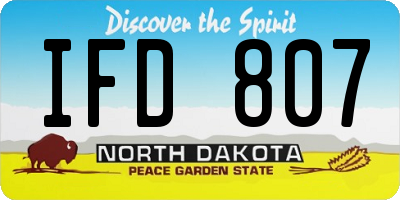 ND license plate IFD807