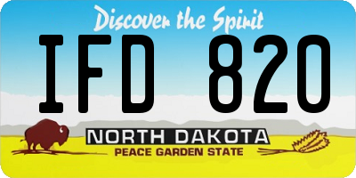 ND license plate IFD820