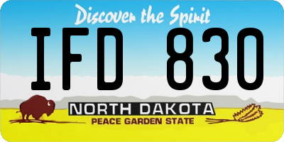 ND license plate IFD830