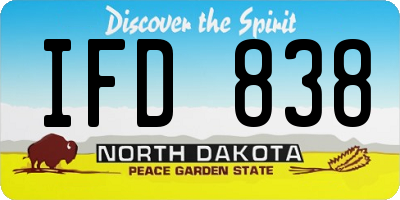 ND license plate IFD838