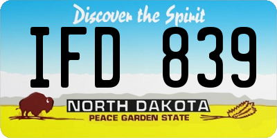 ND license plate IFD839