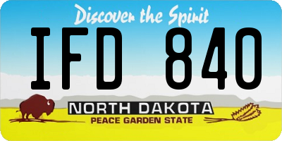 ND license plate IFD840