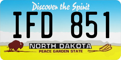 ND license plate IFD851