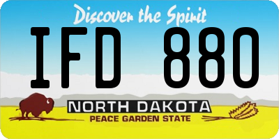 ND license plate IFD880
