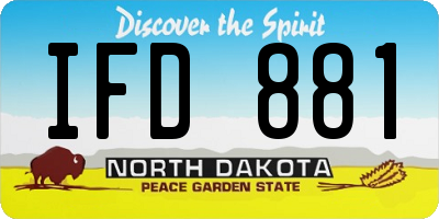 ND license plate IFD881