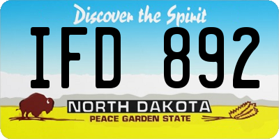 ND license plate IFD892
