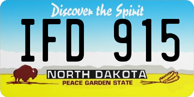 ND license plate IFD915