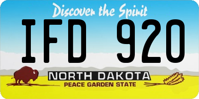 ND license plate IFD920