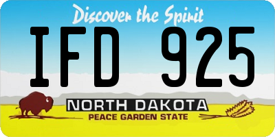 ND license plate IFD925