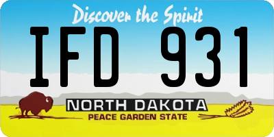 ND license plate IFD931