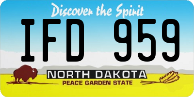 ND license plate IFD959