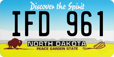 ND license plate IFD961