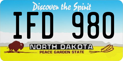 ND license plate IFD980
