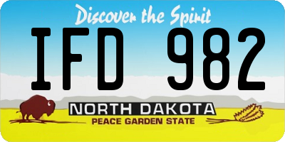 ND license plate IFD982