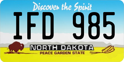 ND license plate IFD985