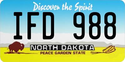 ND license plate IFD988