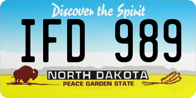 ND license plate IFD989