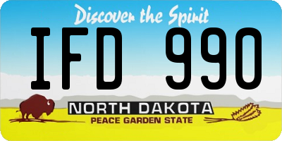 ND license plate IFD990
