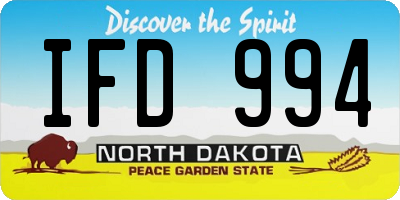 ND license plate IFD994