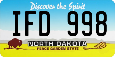 ND license plate IFD998
