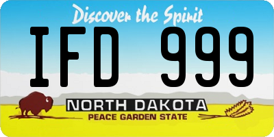 ND license plate IFD999