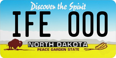ND license plate IFE000