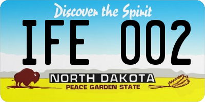 ND license plate IFE002