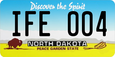 ND license plate IFE004