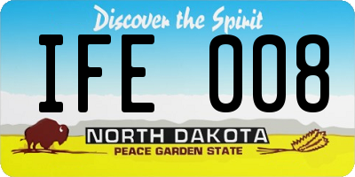 ND license plate IFE008