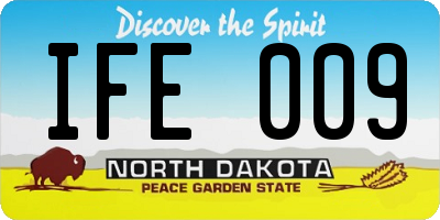 ND license plate IFE009