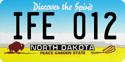 ND license plate IFE012