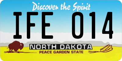ND license plate IFE014