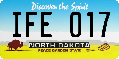 ND license plate IFE017
