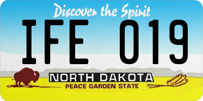ND license plate IFE019