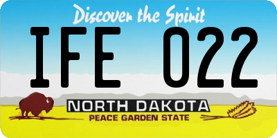 ND license plate IFE022