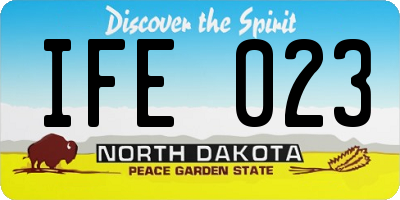 ND license plate IFE023