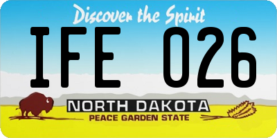 ND license plate IFE026