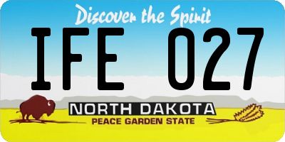 ND license plate IFE027