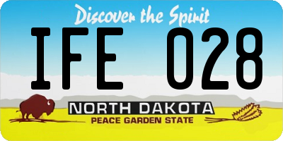 ND license plate IFE028