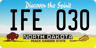 ND license plate IFE030