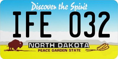 ND license plate IFE032