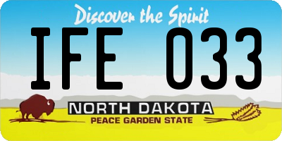 ND license plate IFE033