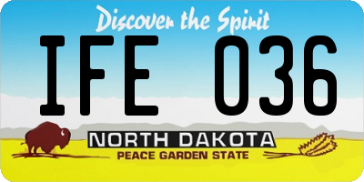 ND license plate IFE036