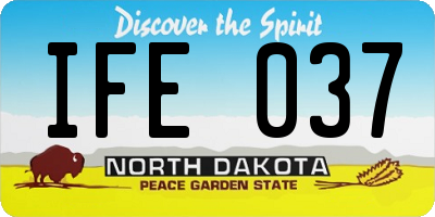 ND license plate IFE037